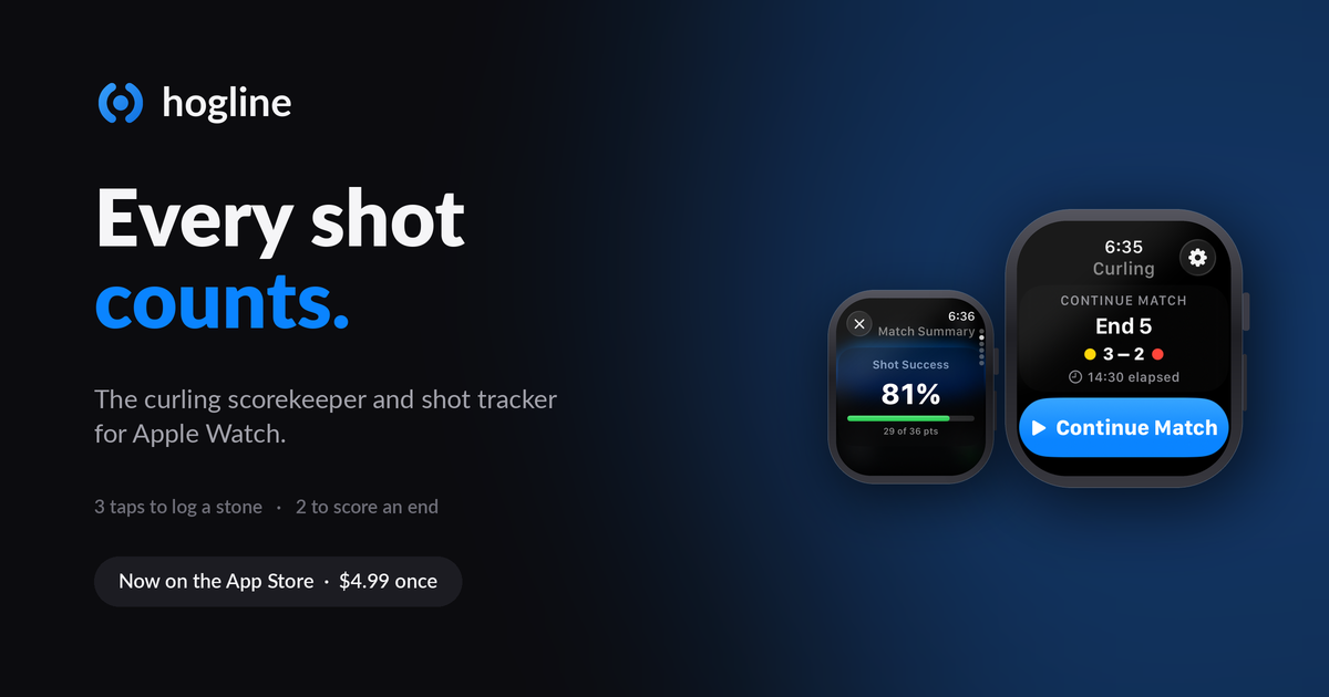 Hogline Curling scorekeeper is out now for watchOS