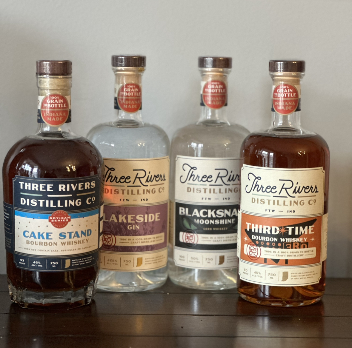 Three Rivers Distilling Bottles